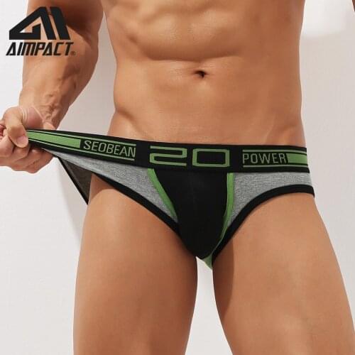 2021 Men Sexy Bikini Soft Briefs Fashion Low Waist Color Contrast Underwear Smooth Swimwear AM8237