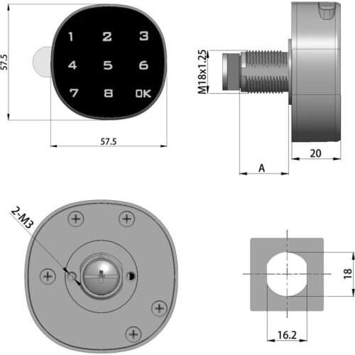Non-opening round hole cam lock file cabinet locker drawer letter box gym cabinet door electronic lock password lock