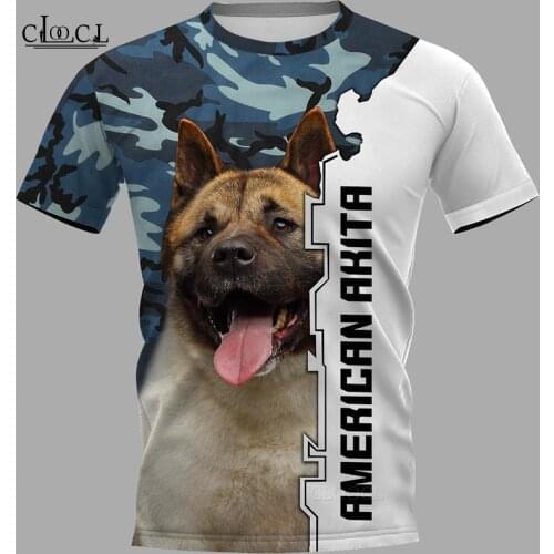 CLOOCL Newest Popular American Akita 3D Printed Men T Shirt Harajuku Summer Short Sleeve Casual Unisex Tops Drop Shipping