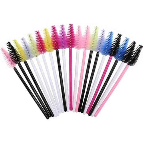 500pcs Disposable Eyebrow Brush Water Drop Shape Nylon Material Lashes Makeup Brushes Eyelash Extension Tools Mascara Wands