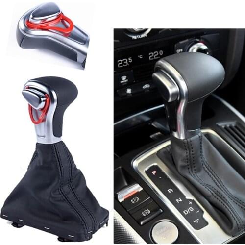 Gear Shift Knob Gaitor Boot Cover Black Leather For Audi A4 A5 Q5 A6 Car Accessories Description: This gear shift knob gaitor
