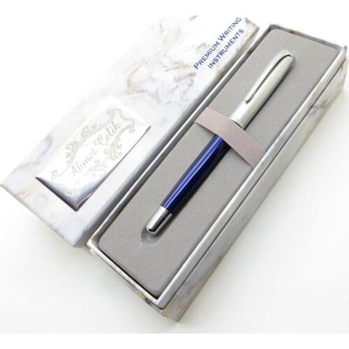 Wings Marble R340 Navy Blue Chrome Roller Pen | İsme Special Pen | Gift Pen