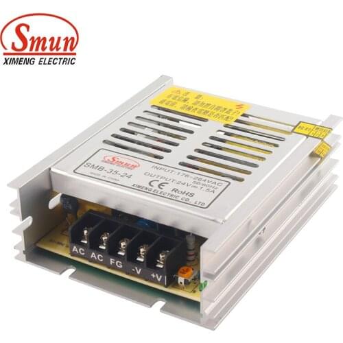 SMUN S-35-24 35W Ultra Thin Type Single Output Switching Mode Power Supply 24V 1.5A AC-DC Slim Led Driver