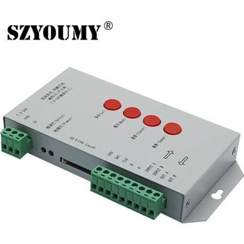 SZYOUMY T1000S SD Card WS2801 WS2811 WS2812B LPD6803 LED 2048 Pixels Controller DC5~24V T-1000S RGB Controller 10pcs DHL