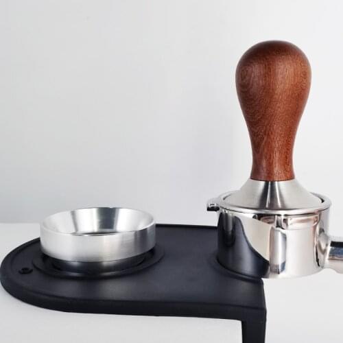 58mm Stainless Steel Nespresso Coffee Bean Tamper Flat Espresso Tamper Wood Handle Hammer Coffee Accessories Wholesale