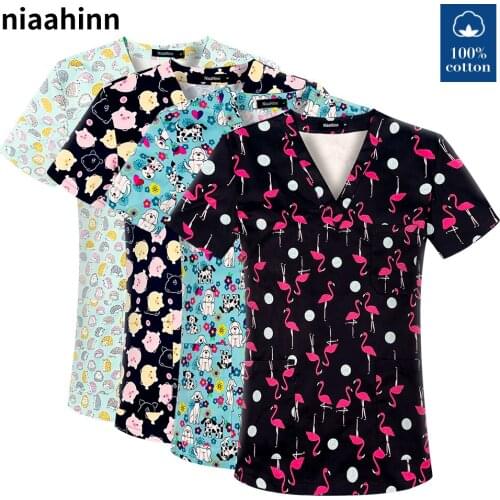 Unisex Pet Clinic Doctor Workwear Women Scrubs Top High Quality Hospital Nursing Surgical Uniforms Pharmacy Dental Clinic Tops