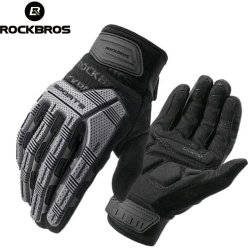ROCKBROS Cycling Gloves SBR 6mm Thickened Pad Shockproof Breathable GEL Bike Gloves Men Women Full Finger Sport MTB Gloves