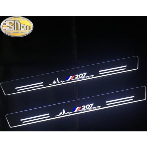 Waterproof Acrylic Moving LED Welcome Pedal Car Scuff Plate Pedal Door Sill Pathway Light For Peugeot 207 2009 - 2013