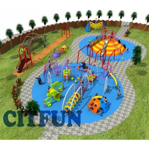 High Quality Customized kids outdoor playground climbing structure, children gym fitness equipment Amusement Park OP16-252A