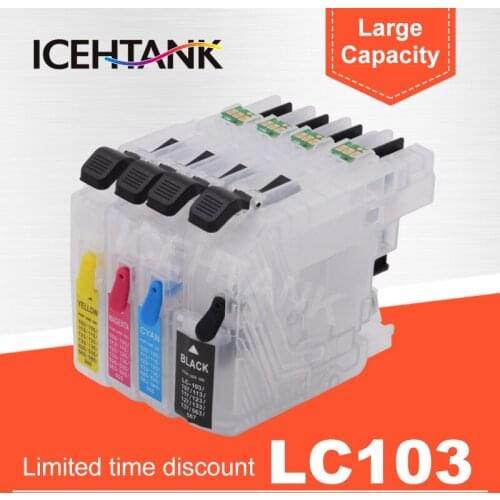 ICEHTANK Refill Ink Cartridge For Brother LC103 LC101 LC107 LC105 LC109 XL MFC-J4710DW J4610DW J4510DW J4410DW J4310DW Printer
