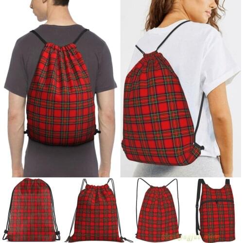 Royal Stewart Tartan Women Drawstring Sackpack Gym Bags Men Outdoor Travel Backpacks For Training Fitness Swimming Bag
