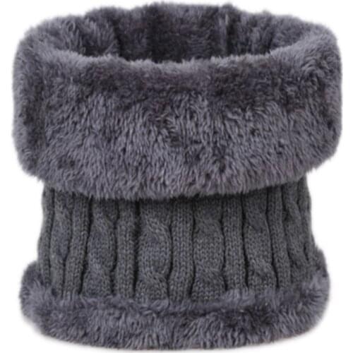 Winter Men Women Warm Knitted Ring Scarves Thick Elastic Knit Mufflers Children Neck Warmer Plush Polyester Scarf
