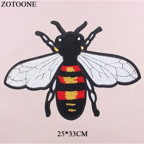ZOTOONE Animal Iron bee Patches For Clothing Sew On Big Back Patch Applique DIY Accessory Decoration Embroidery For Clothes E