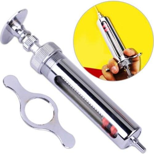 1pcs stainless steel syringe full copper syringe,suitable for veterinary feeders, metal syringes for veterinary use, etc 5ml
