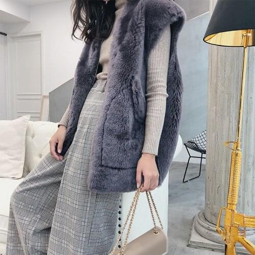 100% Natural Merino Wool Fur Vest Women Winter Wool Fur Coat Thickening Colete De Pele Verdadeira Female 17163 MF311