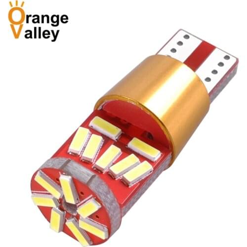 100Pcs Super Bright T10 W5W 21 LED 4014 SMD Car Led Wedge Light Marker Side Dome Interior Lamp Bulb DC 12-28V