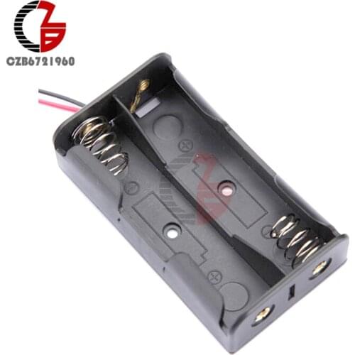 2X AA Battery Holder Charger Box Storage Box Battery Case Module with Wire Leads DC 3V DIY for Electronics