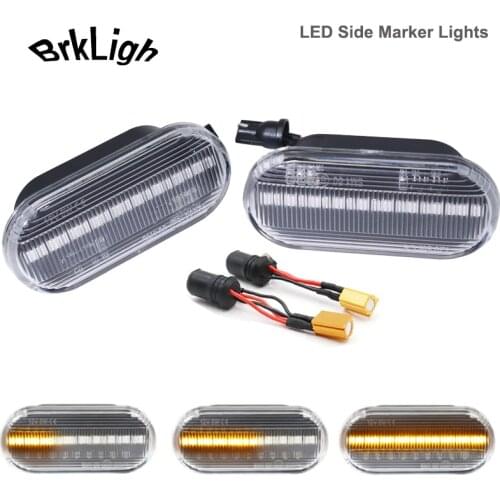 2pcs Dynamic Amber LED Side Marker Wing Indicator Light Turn Signal Lamps For Seat Altea Arosa Built Exeo Inca Ibiza Leon Toledo