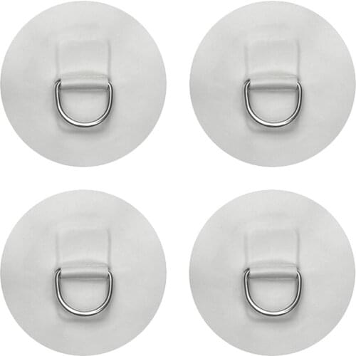 4 Stainless Steel D-Ring Pad Patch for PVC Inflatable Boat Dinghy Raft Kayak