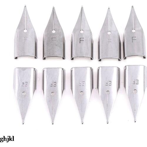 5 Stks/set 0.38Mm Zilver Penpunten Rvs Voor Lamy/Wing Sung 3008/Hero 359 Vulpen Vervanging rvs Pen Nib