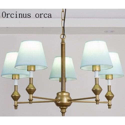 American Pastoral blue chandelier boys and girls bedroom childrens bedroom Mediterranean personality iron Chandelier