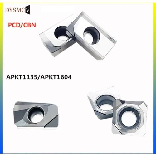 APKT1135 APKT1604 PCD CBN APKT 1135 1604 PCD CBN Diamond Inserts Milling Turning Tool Milling Inserts CNC lathe Turning Inserts