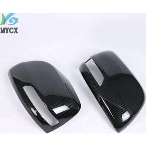 Carbon Fiber Car Side Door Rearview Mirror Protect Frame Cover Trim For Toyota Prado FJ150 FJ 150 2018 Car Styling accessories