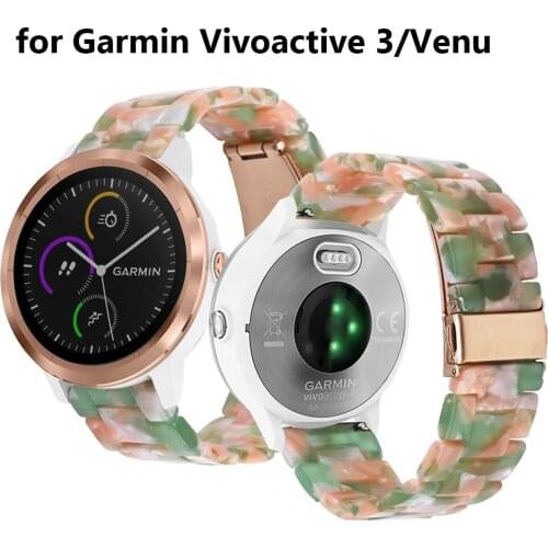 Light Resin Bracelet for Garmin Forerunner 645/245 Band Watch Strap 20mm Replacement for Vivoactive 3/3 Music/Venu Sq Wristband
