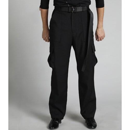 Latina Dance Pants For Men Black Ballroom Practice Wear Stage Costume Samba Dance Outfit Salsa Dance Wear Tango Trousers BI425