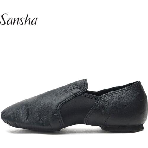 Sansha Kids Slip-On Jazz Shoes With Neoprene Genuine Leather EVA Sole Girls Boys Children Jazz Sneakers Dance Shoes JS61LPI