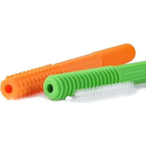 Kids Silicone Hollow Tube Teether Toy BPA Free Baby Teething Sensory Chew Molar P31B