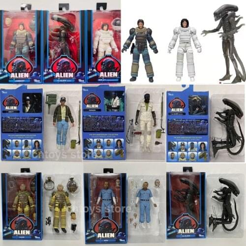 NECA Alien Predator ASH KANE The Alien Figure Predator Warrior 40th Anniversary Predator Alien Action Figure Toys 3pcs/set 18cm