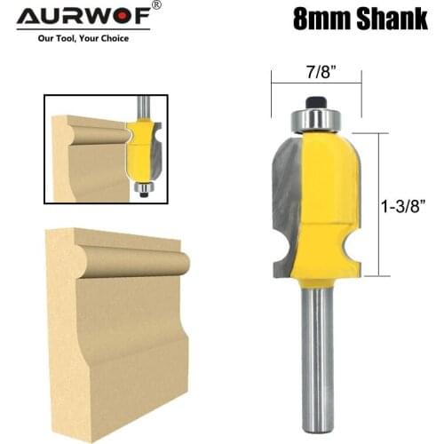 LAVIE 1pc 8MM Shank Architectural Molding Line Router Bit Woodworking Milling Cutter for Wood Bit Face Mill Wood 02080