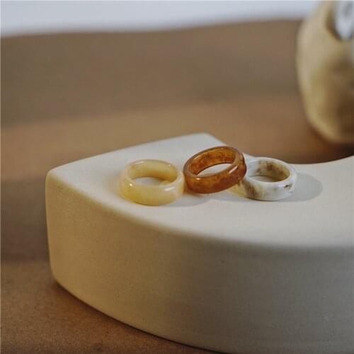 Ins Trendy Resin Finger Rings Jewelry Rings for Women Simple Design Minimalism Chic Ring Korean Accessories