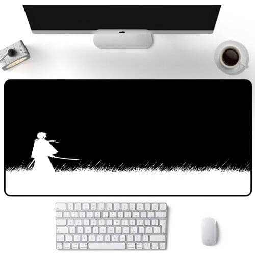 Black and white Mouse Pad Anime Large Solid Color Pads landscape MousePad 90x40cm Gaming Accessories office desk mat for desktop