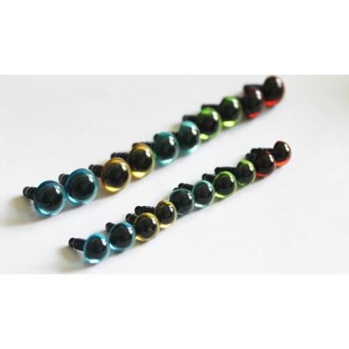 1000pcs/lot 8mm 10MM round colorful plastic toy safety eyes + hard washer for diy doll findings for diy plush doll findings