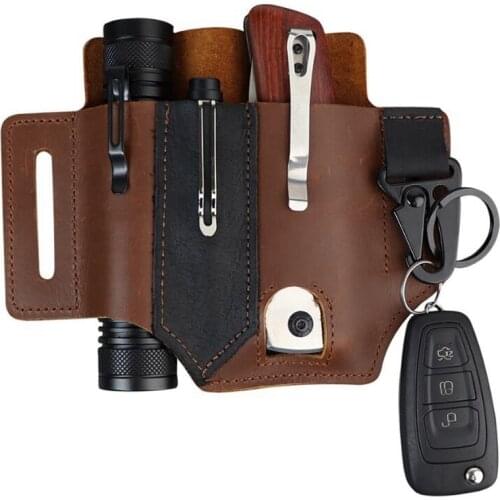 Multitool Sheath for Belt Organizer Storage Belt Waist Bag Leather EDC Pocket Organizer for Men Leatherman Sheath Pen HoldeR