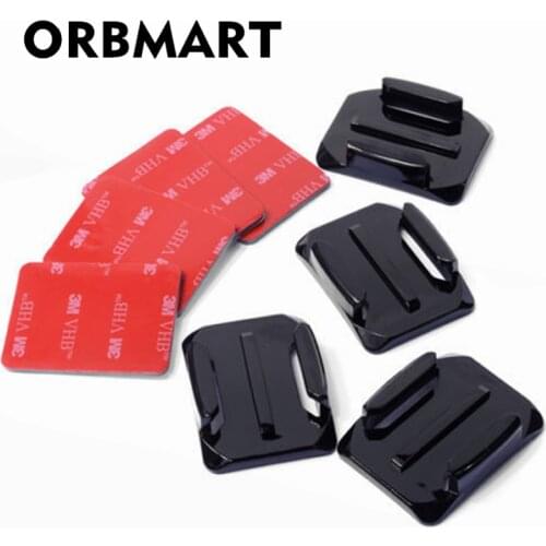 ORBMART 2 Pcs Flat Curved 3M Adhesive Mount For GoPro Hero 4 3 3+ 2 SJCAM SJ4000 SJ6000 SJ7000 Xiaomi Yi Go pro Accessories Set