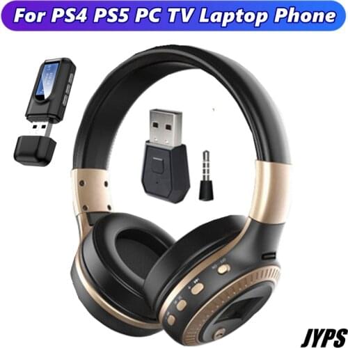 LCD Display Bluetooth Wireless Headphones with Microphone HiFi Stereo Helmet Noise Cancel For PC TV PS4 PS5 Phone Gamer Headsets