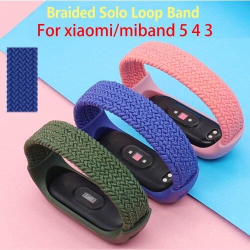 Mi Band 5 Nylon Braided Elastic Strap For Xiaomi Mi Band 4 3 NFC Smart Bracelet Watchband Solo Loop Straps For Miband 4 5 Correa