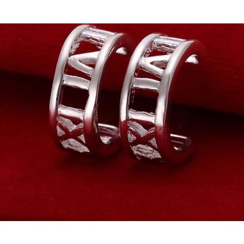 Wholesale High Quality Jewelry Silver plated Fashion Roman Earrings for Women best gift SMTE046