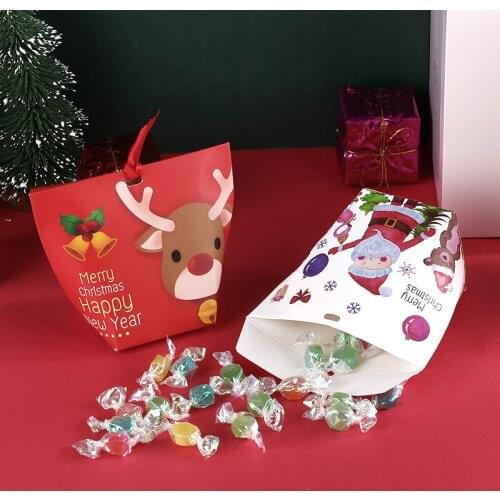 Christmas Packing Gift Bag Candy Boxes Xmas Party Supplies Santa Claus for Birthday Wedding Favors Box Packaging Paper Bag Event