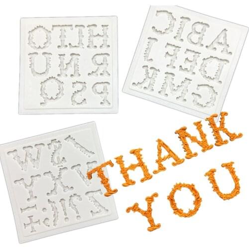 3 pcs/set Alphabet Uppercase Letter Silicone Mold Fondant Cake Decorating Tools Cupcake Chocolate Mold