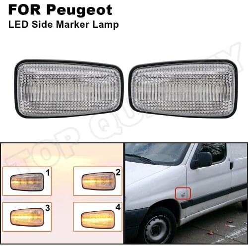2X For Peugeot 106 306 406 806 EXPERT 1 2 For Fiat Scudo Ulysse Dynamic LED Side Marker Light Turn Signal Lamp Indicator Blinker