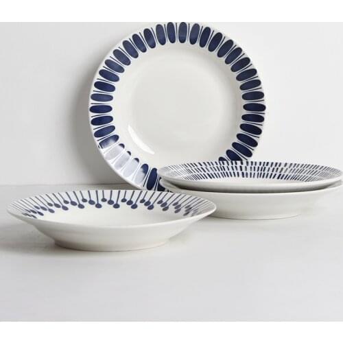 Japanese Fashion Dinner Plates Round Porcelain Modern Unique Dinner Plates Breakfast Set Geschirr Set Home Accessories EI50TZ