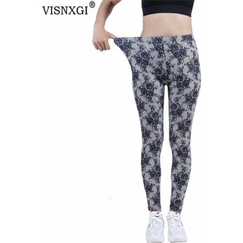 VISNXGI Women High Waist Leggings Push Up Fitness Sport Running Gym Snake Flower Printing Ankle-Length Pants Workout Clothing