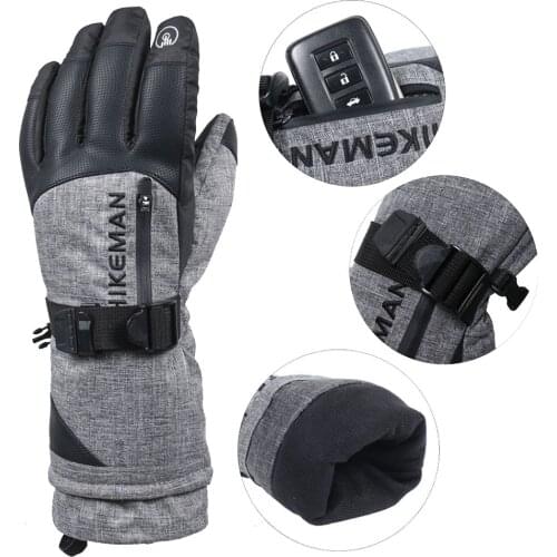1 Pair Winter Unisex Ski Gloves Waterproof Windproof Anti-slip Warm Ski Gloves Cold Wear-resistant Professional Skiing Gloves