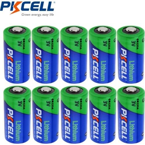 10Pcs*PKCELCR123A Battery CR17345 1500mAh 3V Lithium Photo Battery Batteries Bateria Baterias