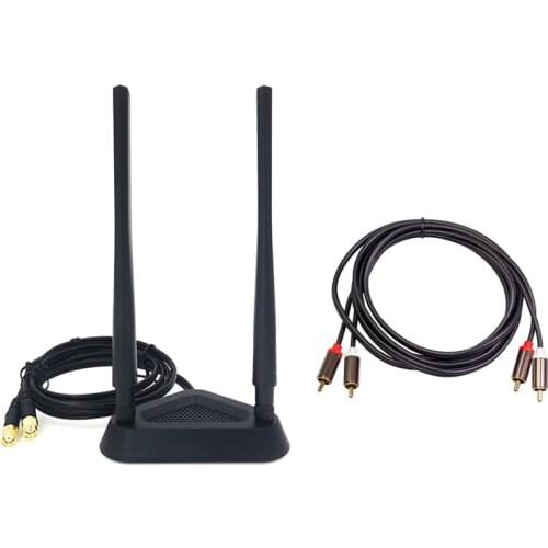2.4G/5G Dual Frequency Extension Cable Antenna Wifi Router with 2RCA to 2 RCA Coaxial 3.5 Jack Stereo RCA Audio Cord 1M