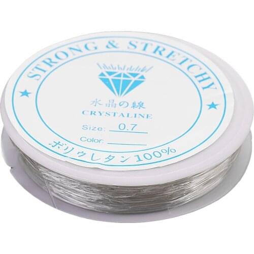 2pcs 10m Clear Elastic Thread Cord For Jewelry Making Beading 0.7mm 0.6mm